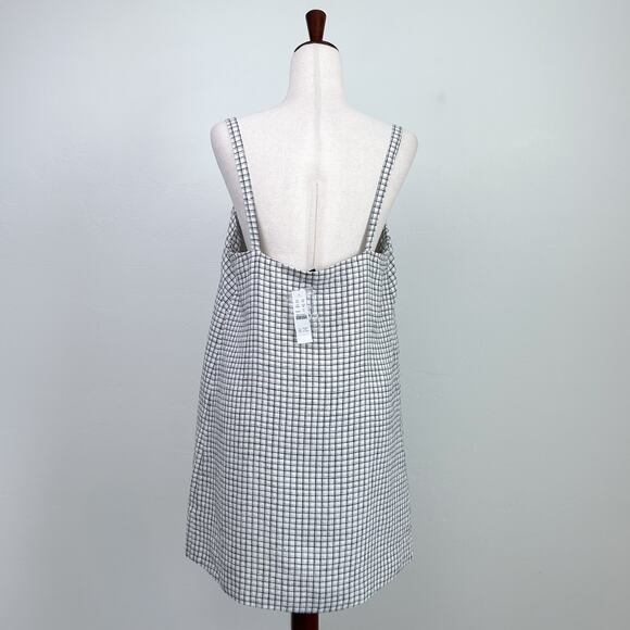 J. Crew Claudia White Plaid Linen Button-Up Mini Dress NWT - Picture 7 of 11